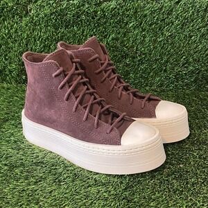 Converse CTAS Hi Modern Lift Suede Womens Platform Sneakers A06783C Brown Sz 5.5